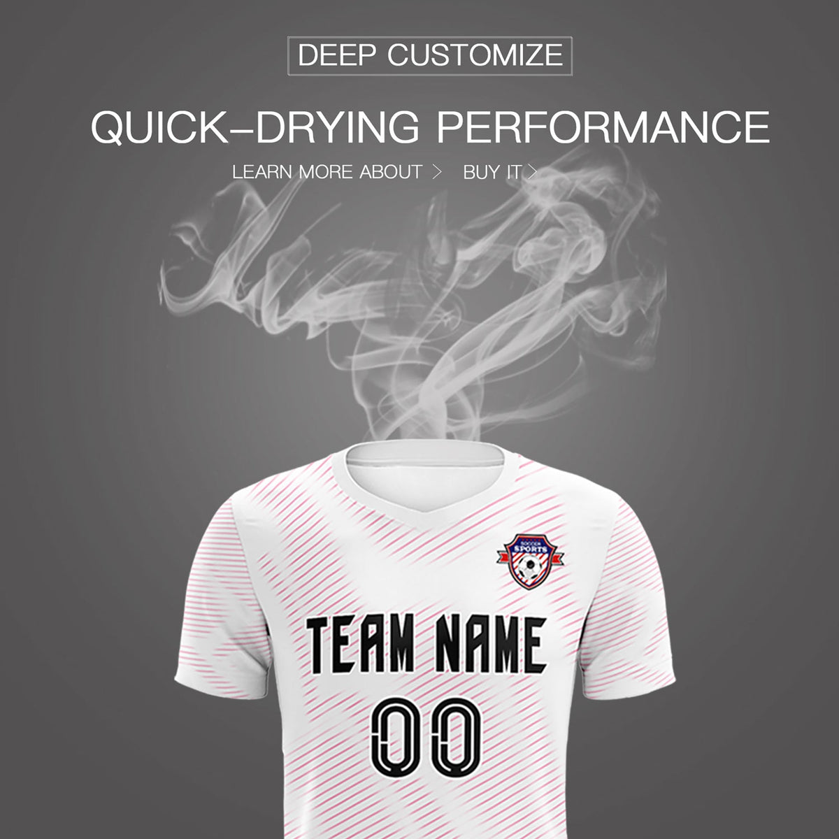 Custom White Pink Training Uniform For Men Football Sets Jersey