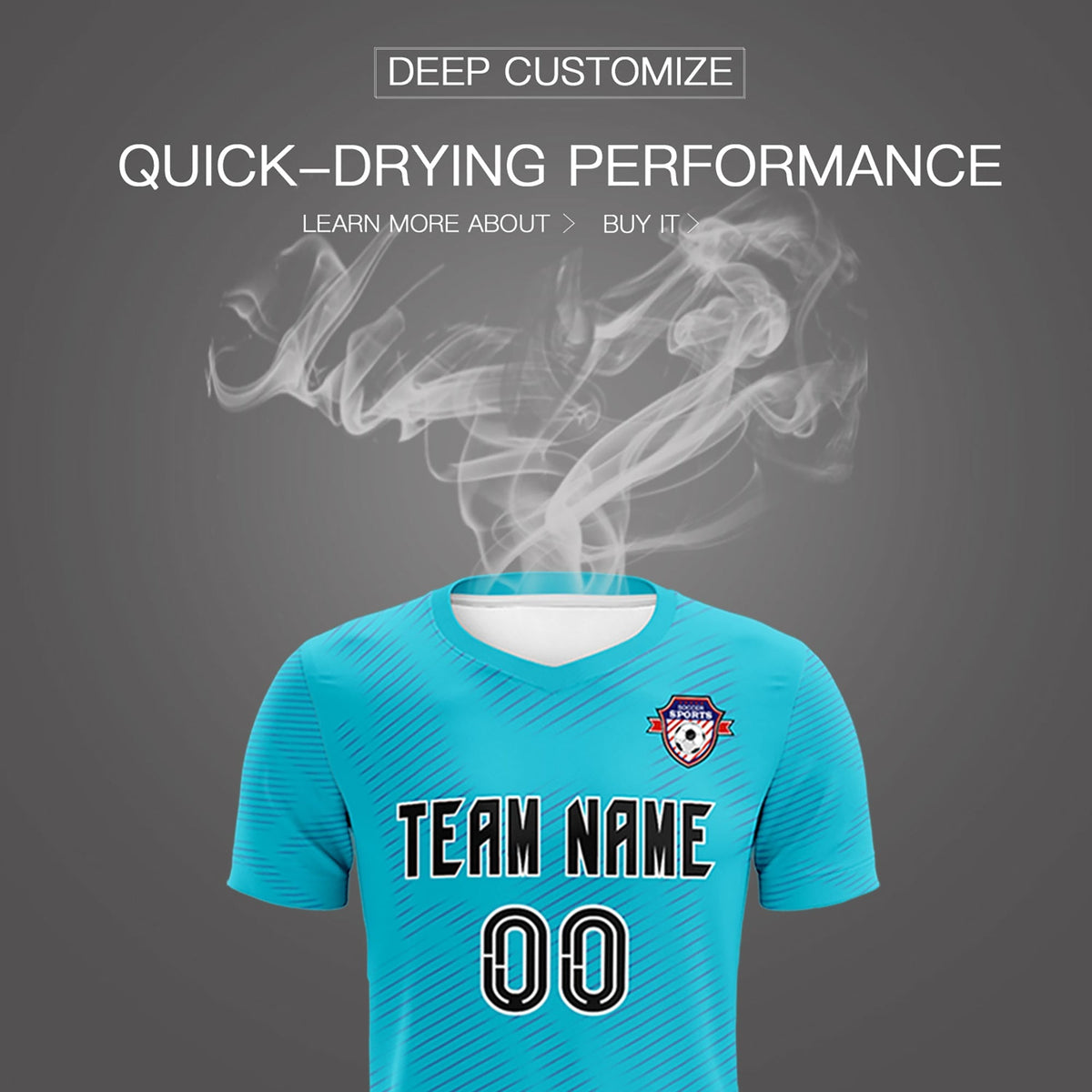 Custom Sky Blue Royal Training Uniform For Men Soccer Sets Jersey