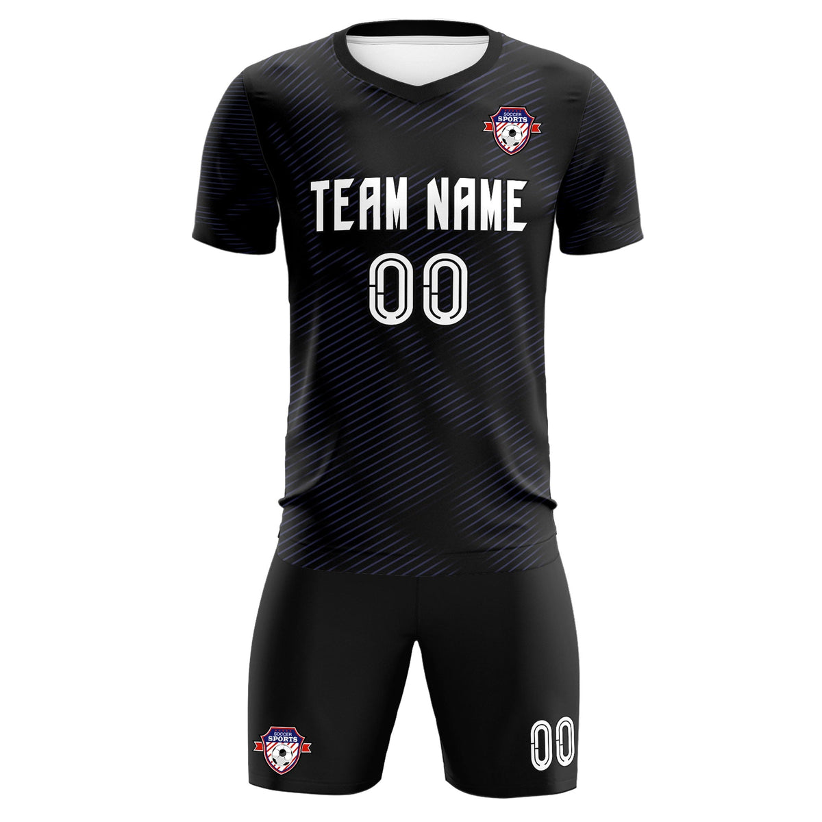 Custom Black Purple Training Uniform For Men Football Sets Jersey