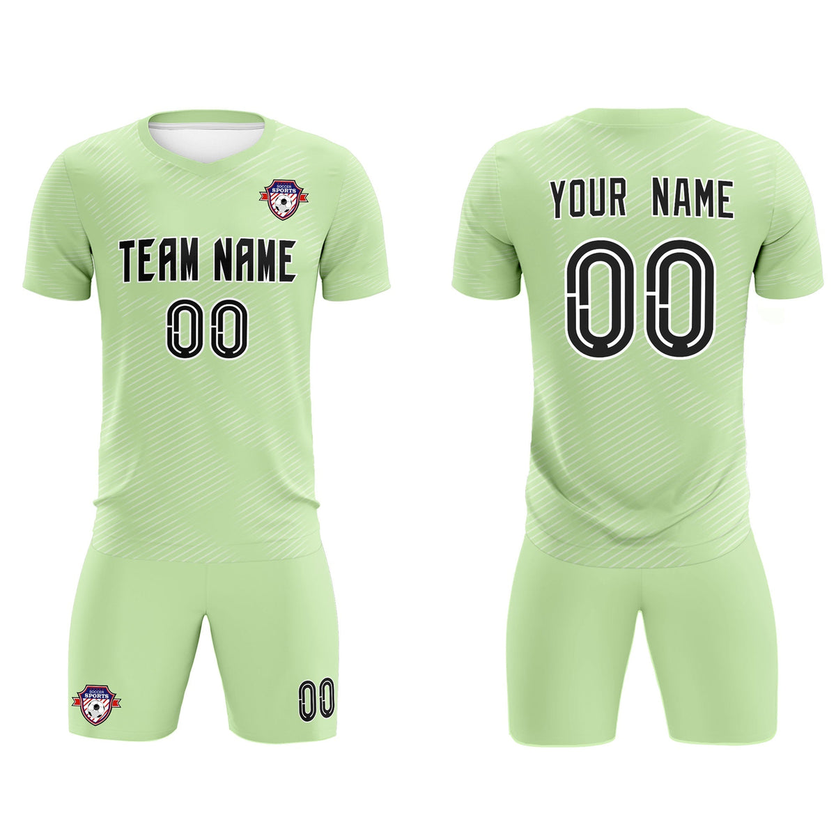 Custom Green White Training Uniform For Men Soccer Sets Jersey