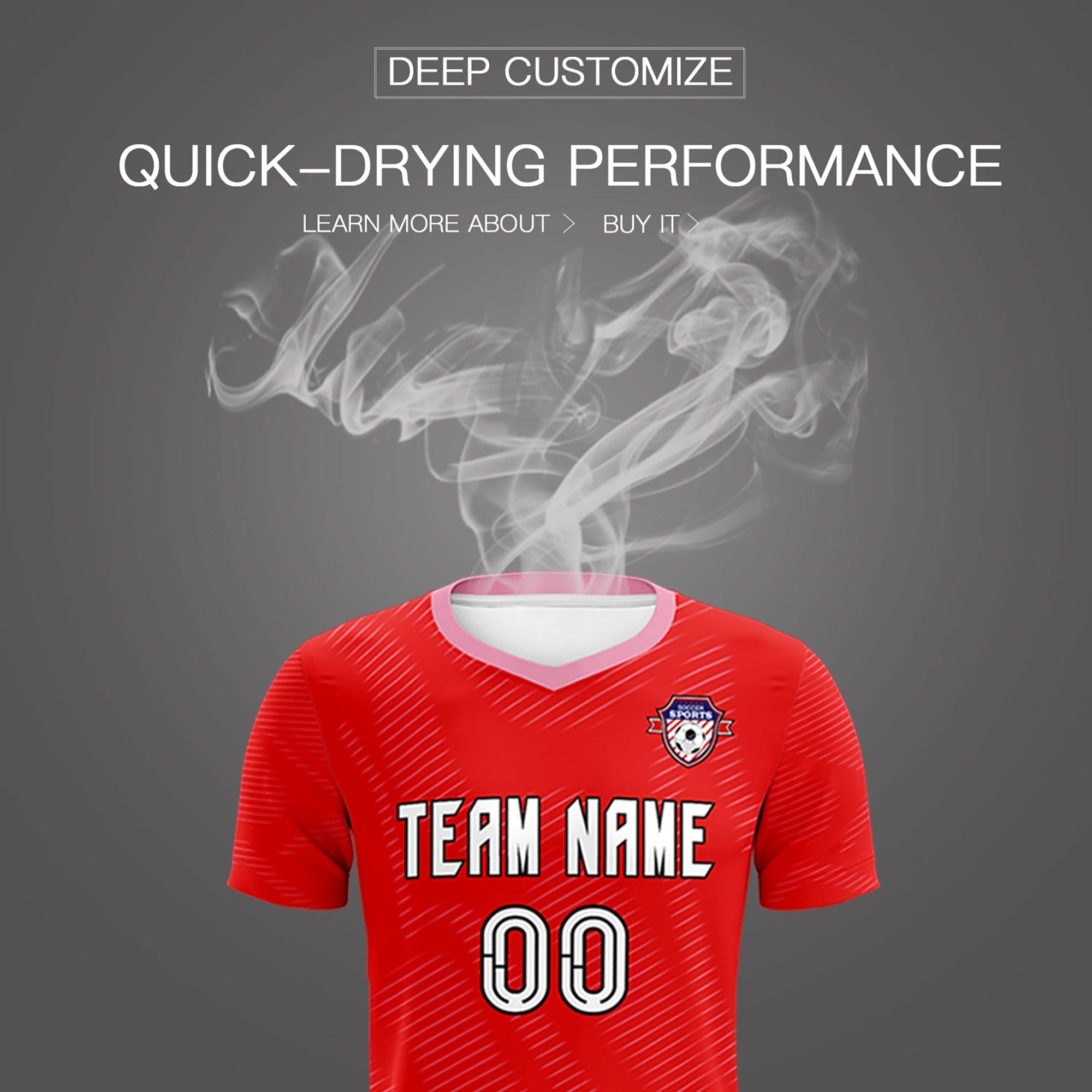 Custom Red Light Pink Training Uniform For Men Soccer Sets Jersey