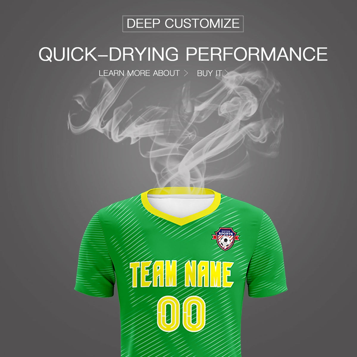 Custom Kelly Green Gold Training Uniform For Men Soccer Sets Jersey