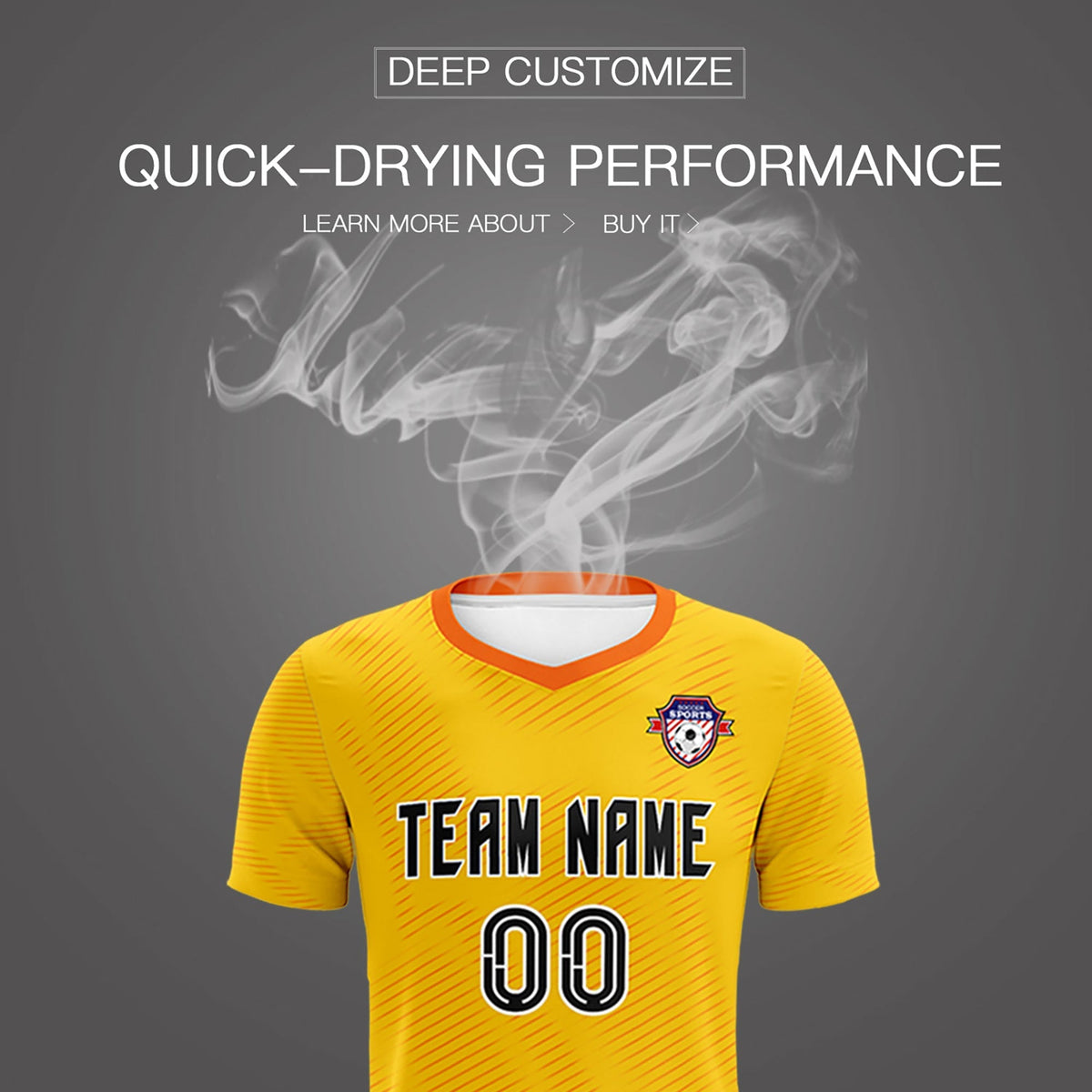 Custom Yellow Orange Training Uniform For Men Football Sets Jersey