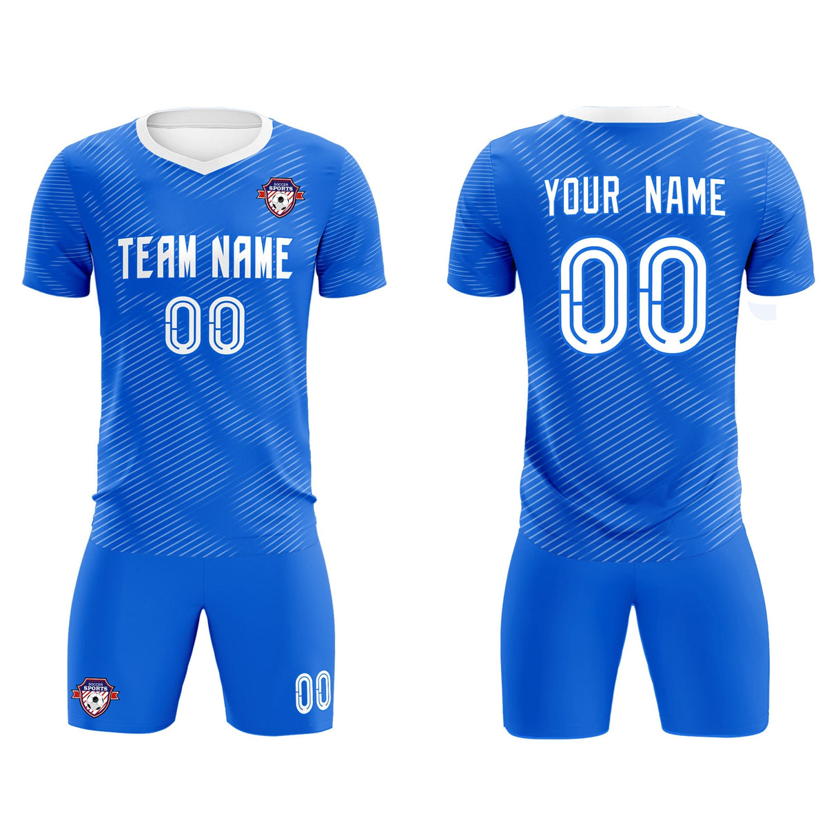 Custom Royal White Training Uniform For Men Football Sets Jersey