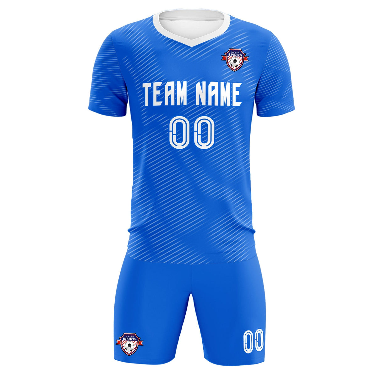 Custom Royal White Training Uniform For Men Soccer Sets Jersey
