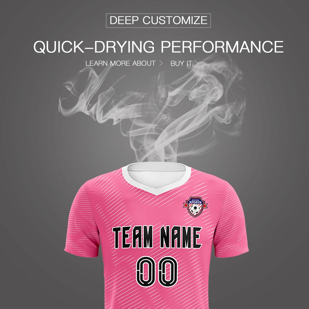 Custom Pink White Training Uniform For Men Soccer Sets Jersey
