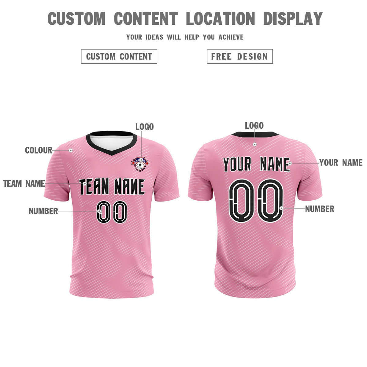 Custom Light Pink White Training Uniform For Men Soccer Sets Jersey