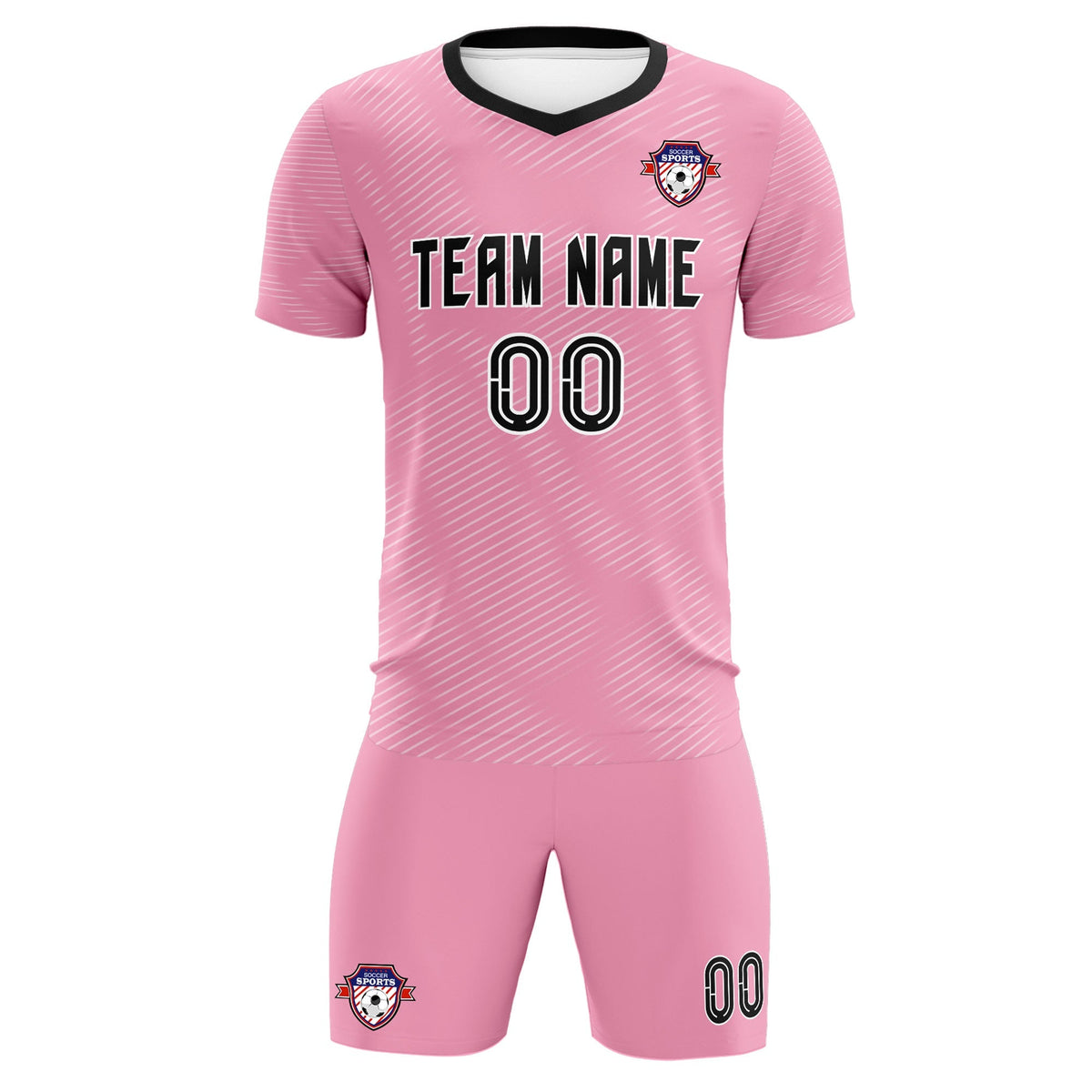 Custom Light Pink White Training Uniform For Men Football Sets Jersey