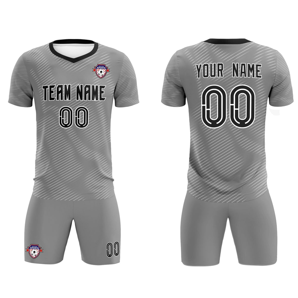Custom Dark Gray White Training Uniform For Men Football Sets Jersey