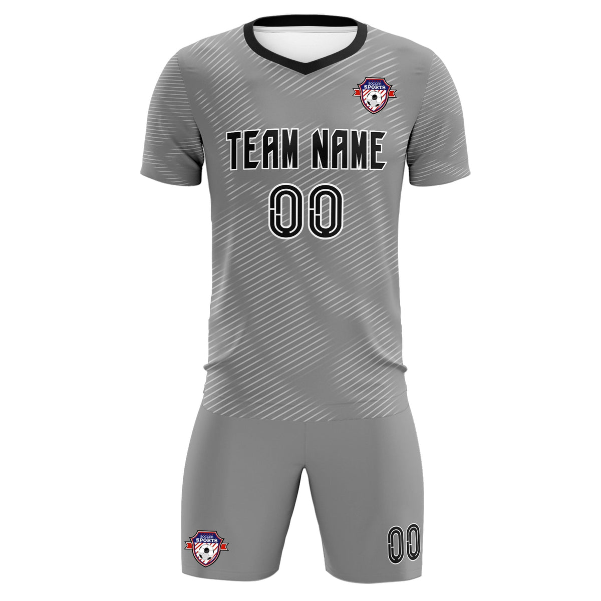 Custom Dark Gray White Training Uniform For Men Football Sets Jersey