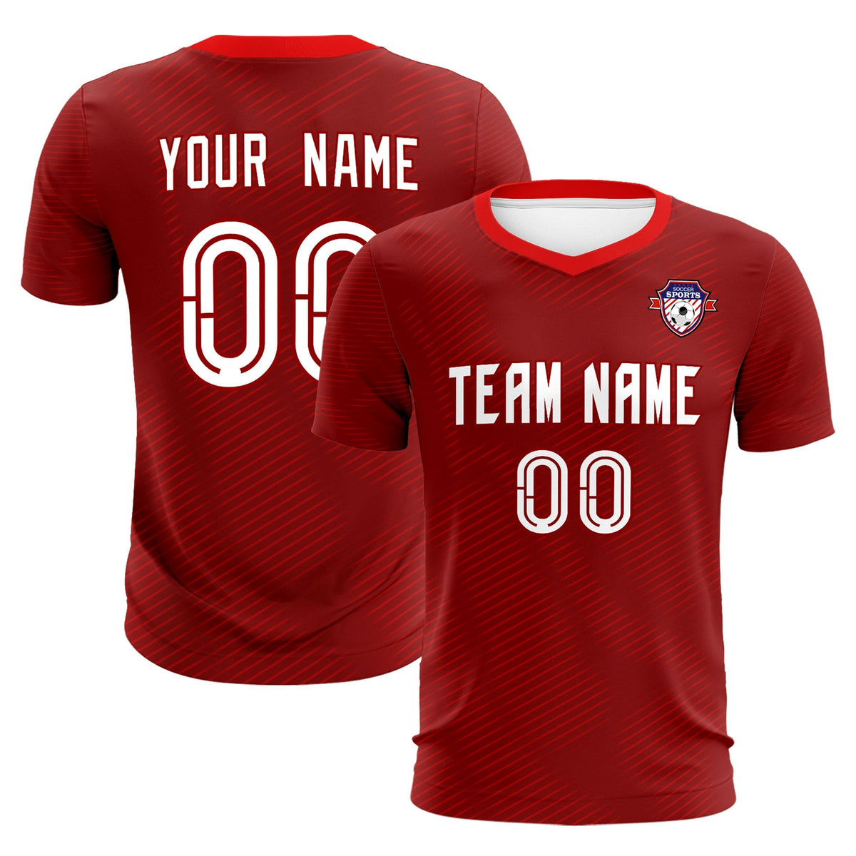 Custom Crimson Red Training Uniform For Men Soccer Sets Jersey