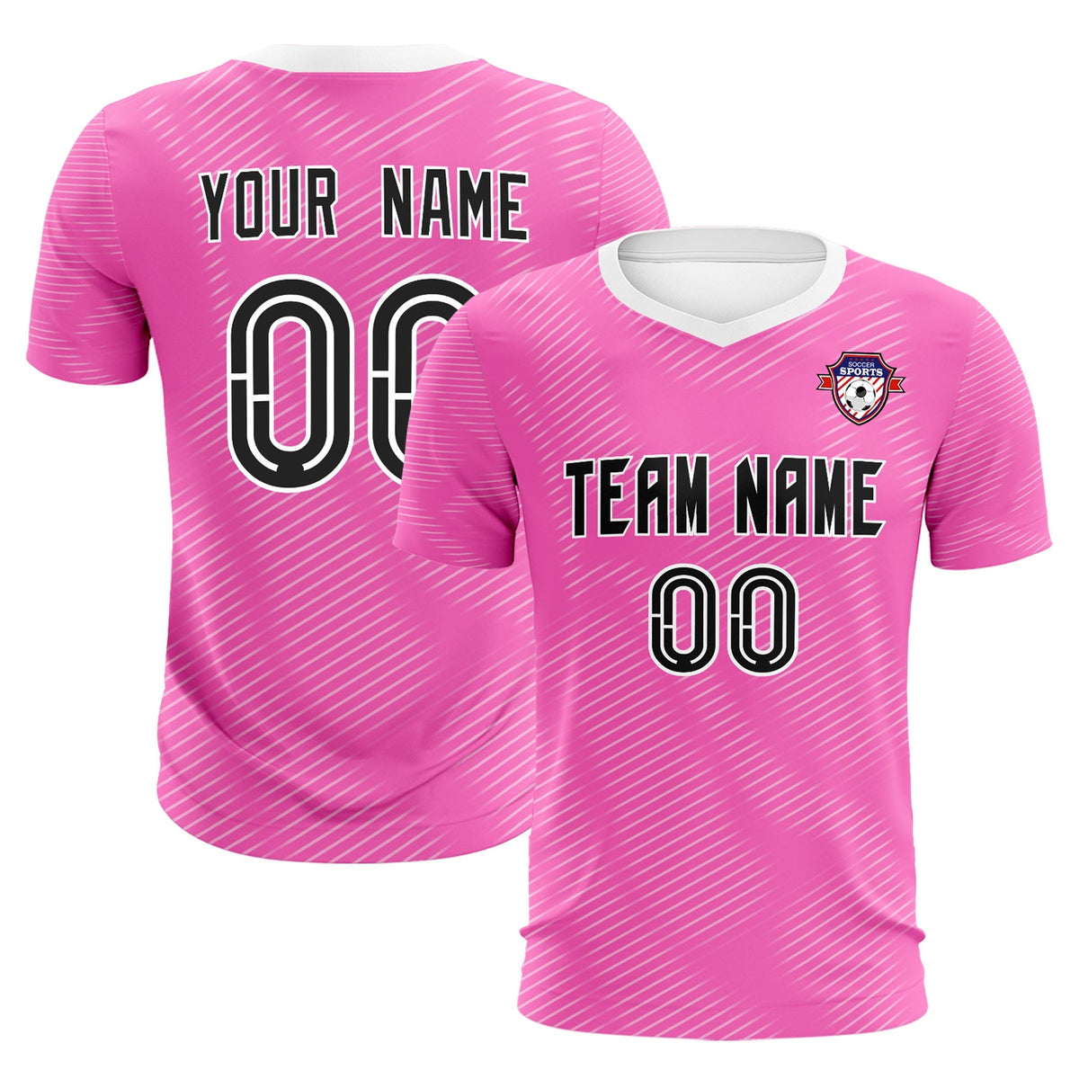 Custom Pink White Training Uniform For Men Soccer Sets Jersey