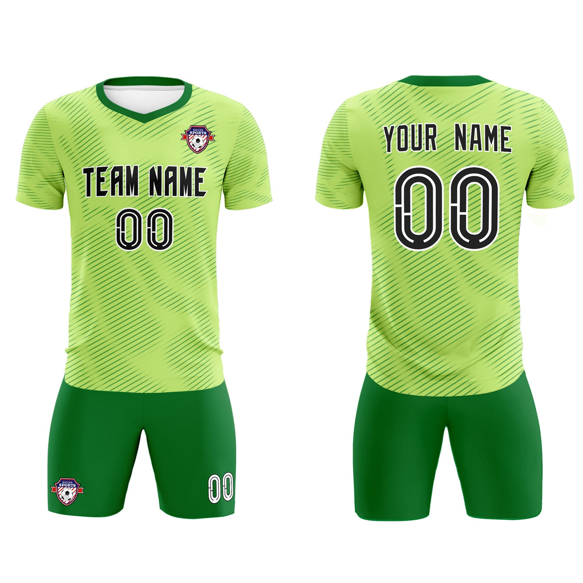 Custom Green Kelly Green Training Uniform For Men Soccer Sets Jersey