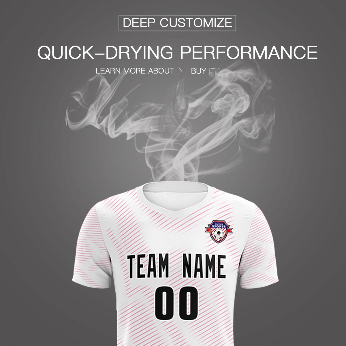 Custom White Pink Training Uniform For Men Football Sets Jersey