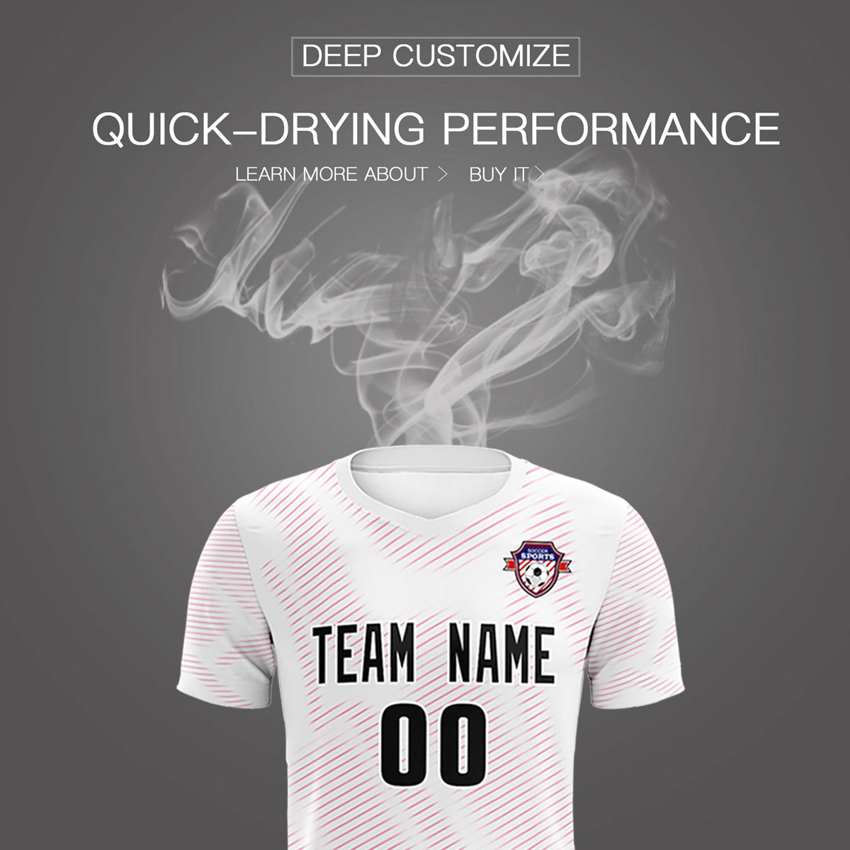 Custom White Pink Training Uniform For Men Football Sets Jersey