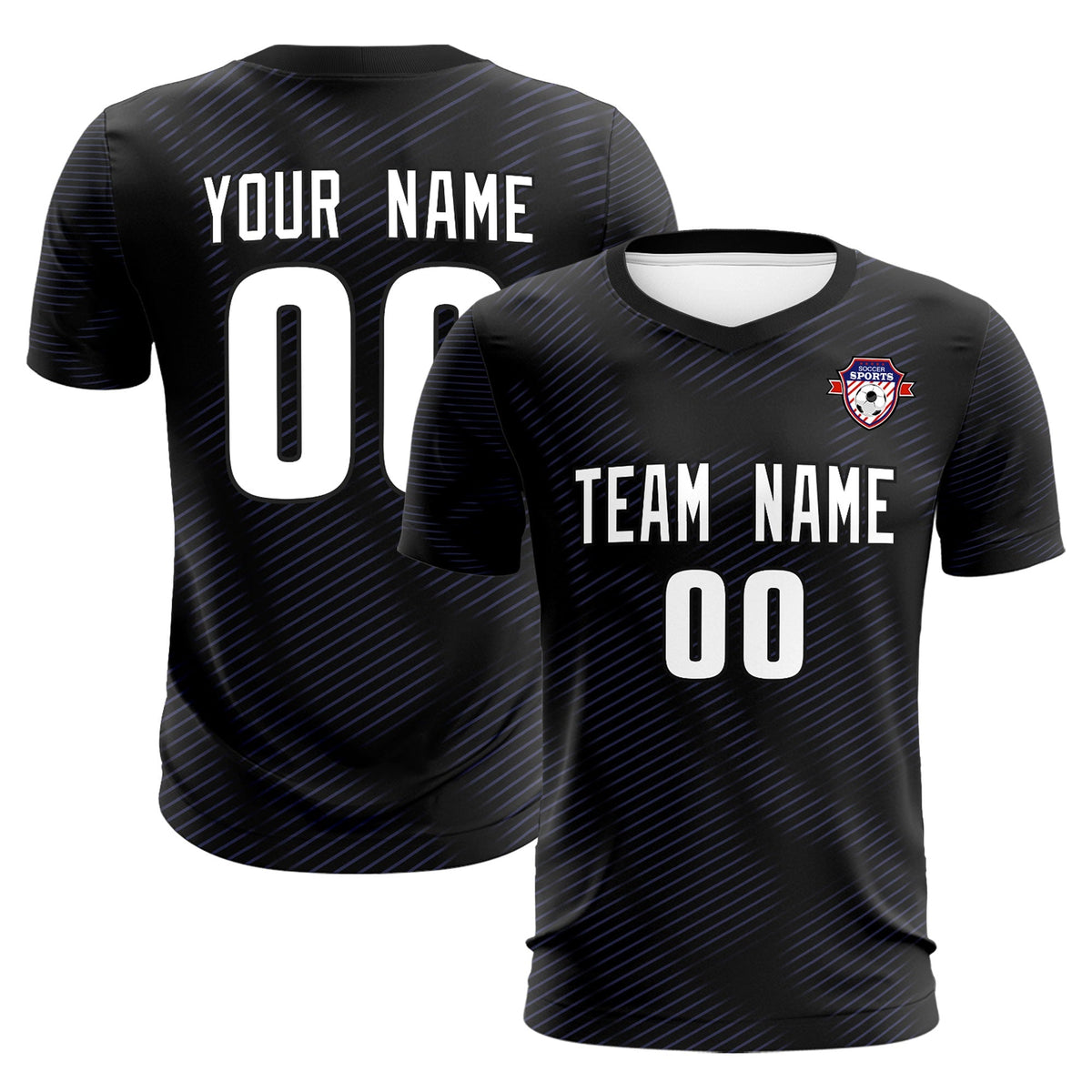 Custom Black Purple Training Uniform For Men Football Sets Jersey
