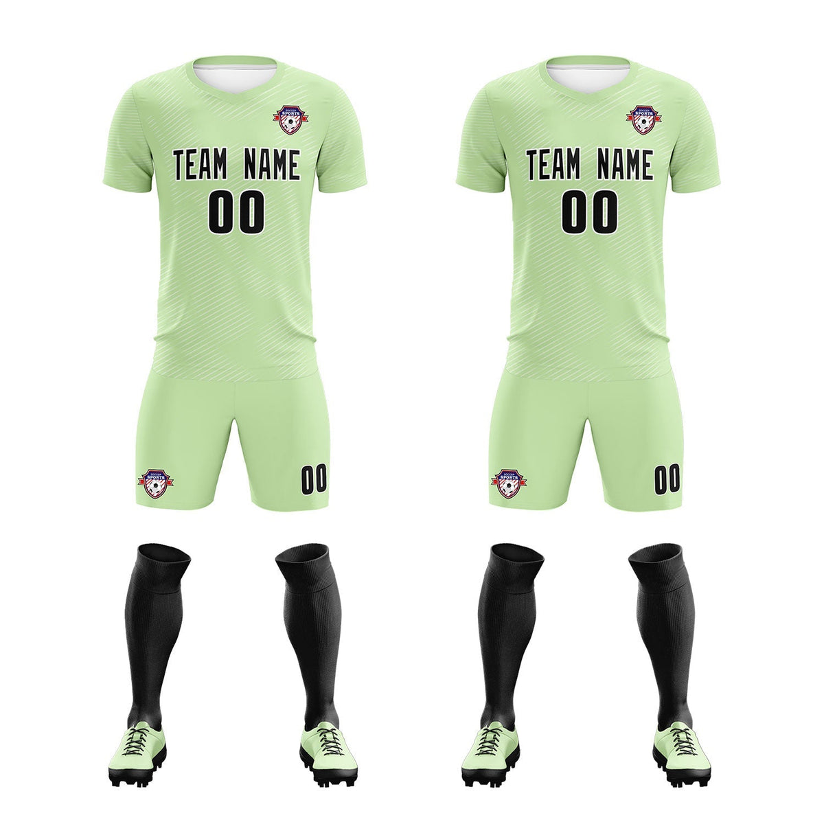 Custom Green White Training Uniform For Men Football Sets Jersey