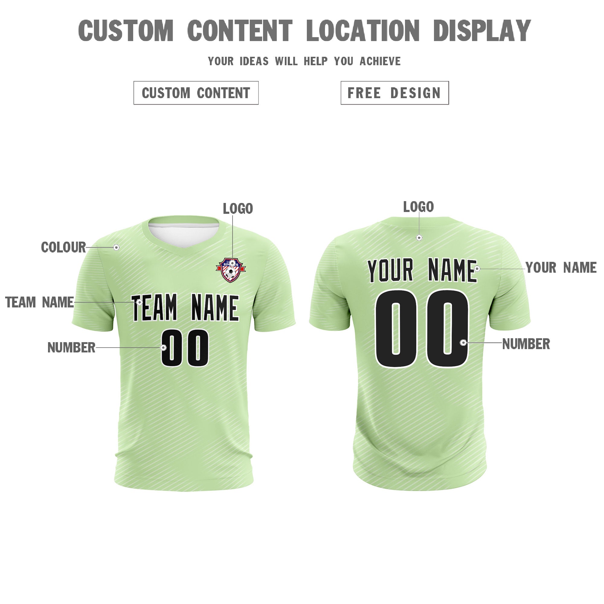 Custom Green White Training Uniform For Men Soccer Sets Jersey
