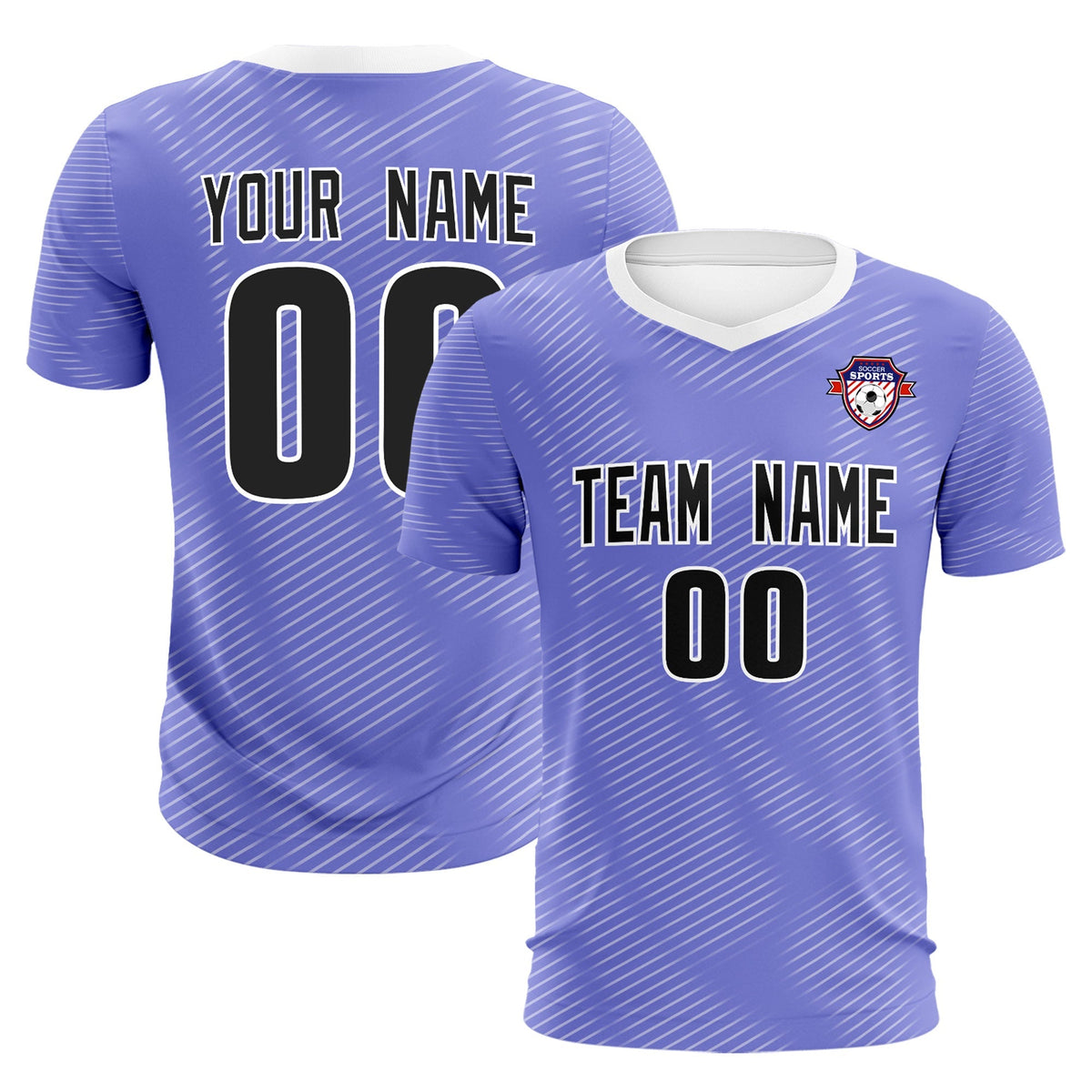 Custom Light Purple White Training Uniform For Men Football Sets Jersey