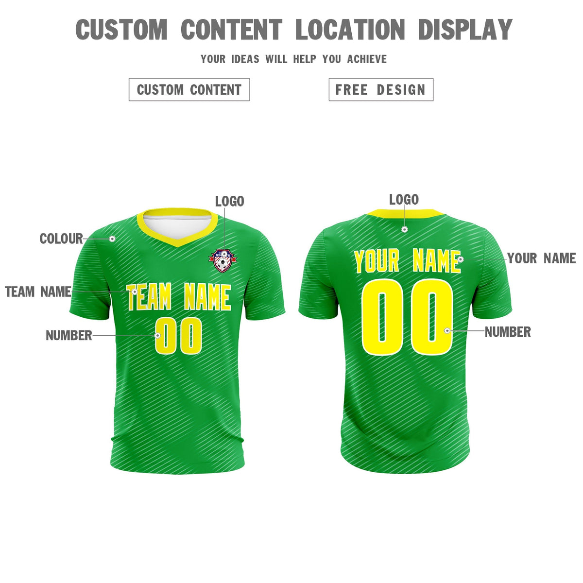 Custom Kelly Green Gold Training Uniform For Men Soccer Sets Jersey