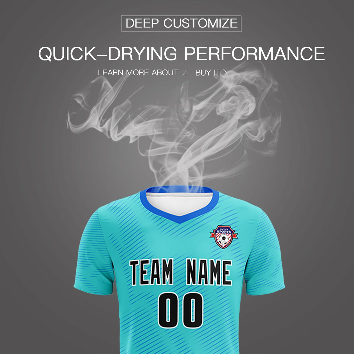 Custom Sky Blue Powder Blue Training Uniform For Men Football Sets Jersey