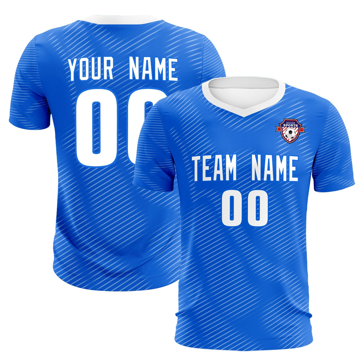 Custom Royal White Training Uniform For Men Football Sets Jersey