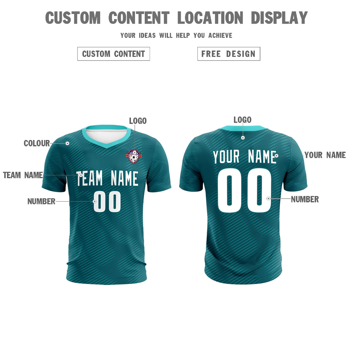Custom Aqua Aqua Training Uniform For Men Football Sets Jersey