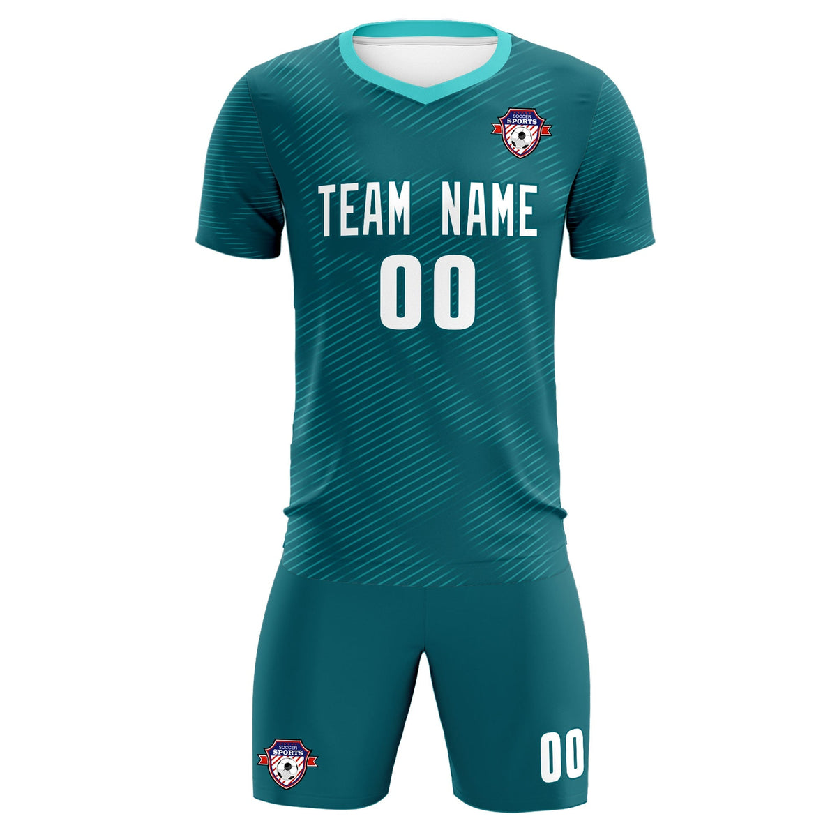 Custom Aqua Aqua Training Uniform For Men Soccer Sets Jersey