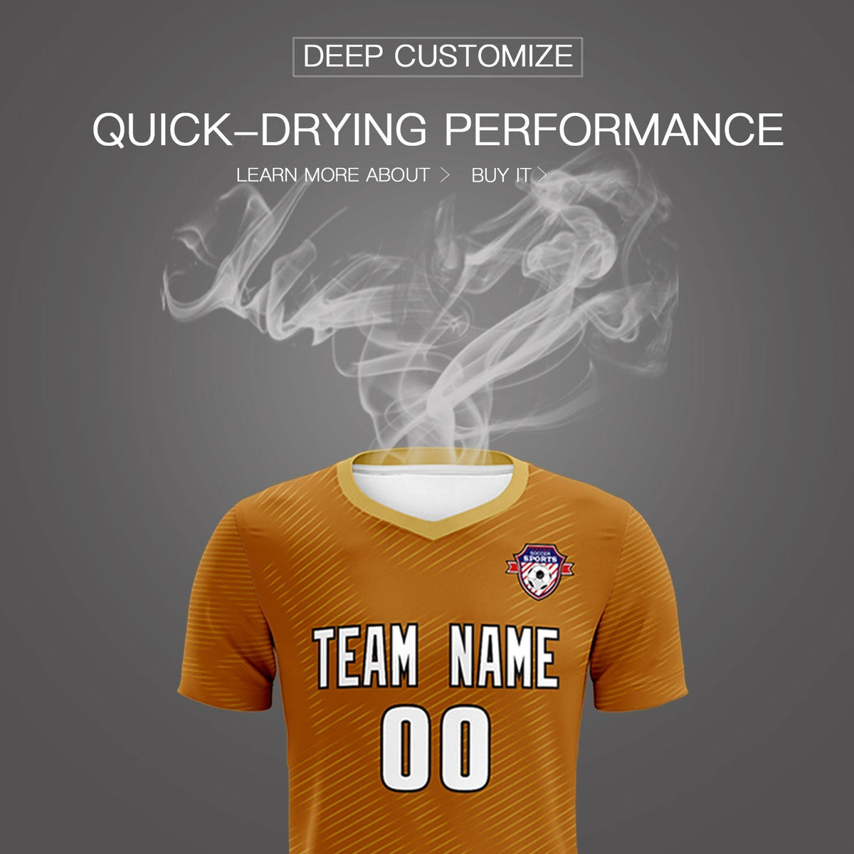 Custom Light Brown Khaki Training Uniform For Men Soccer Sets Jersey