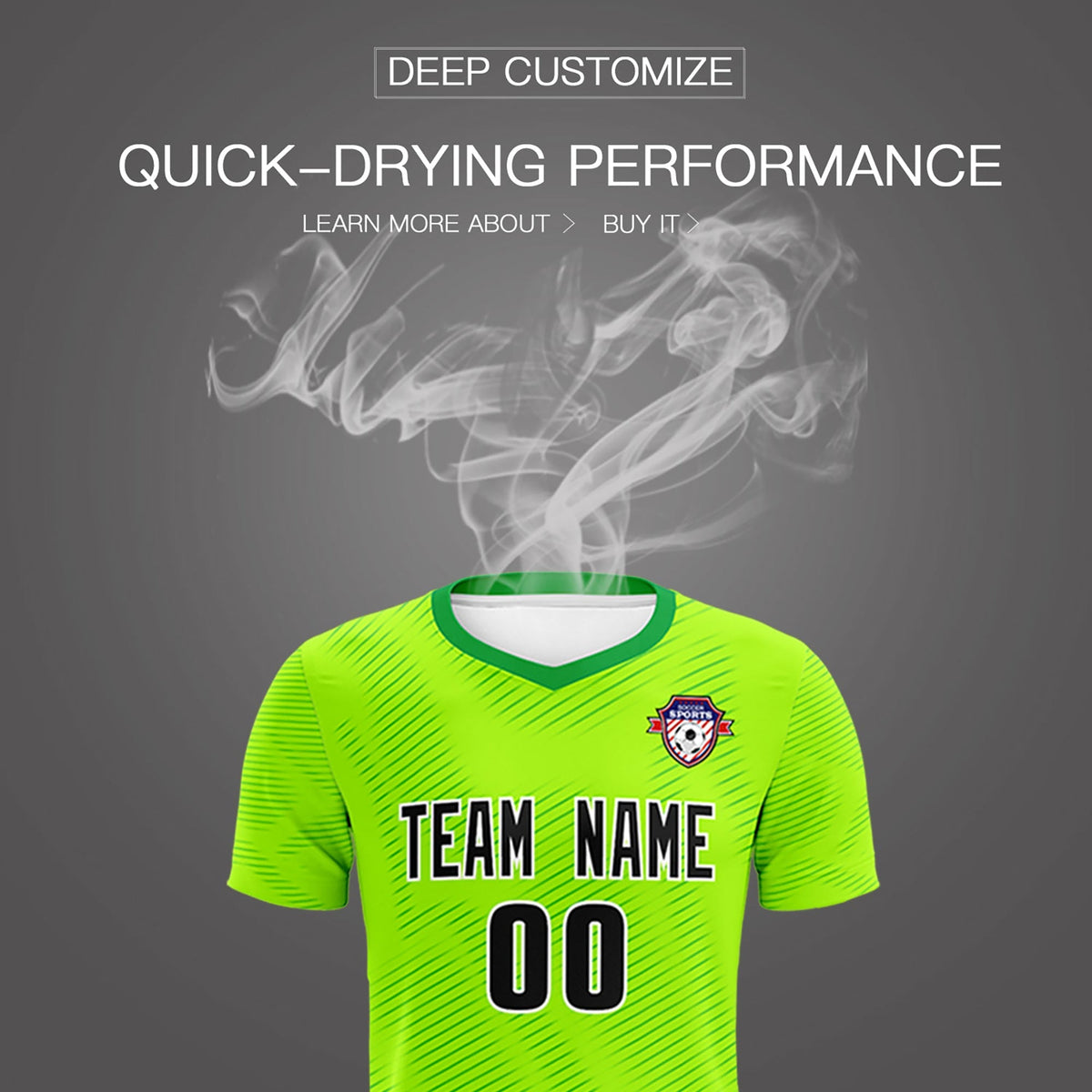 Custom Neon Green Kelly Green Training Uniform For Men Football Sets Jersey