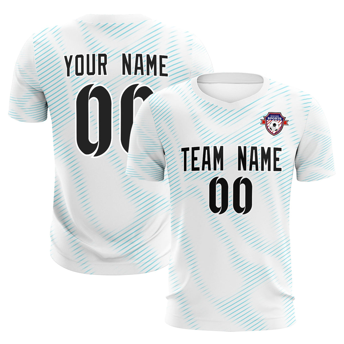 Custom White Sky Blue Training Uniform For Men Football Sets Jersey