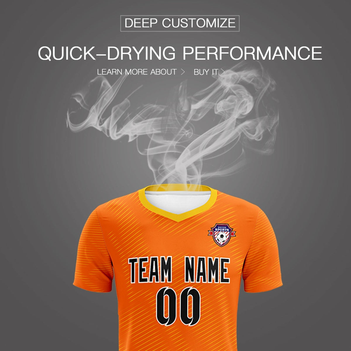 Custom Orange Gold Training Uniform For Men Football Sets Jersey