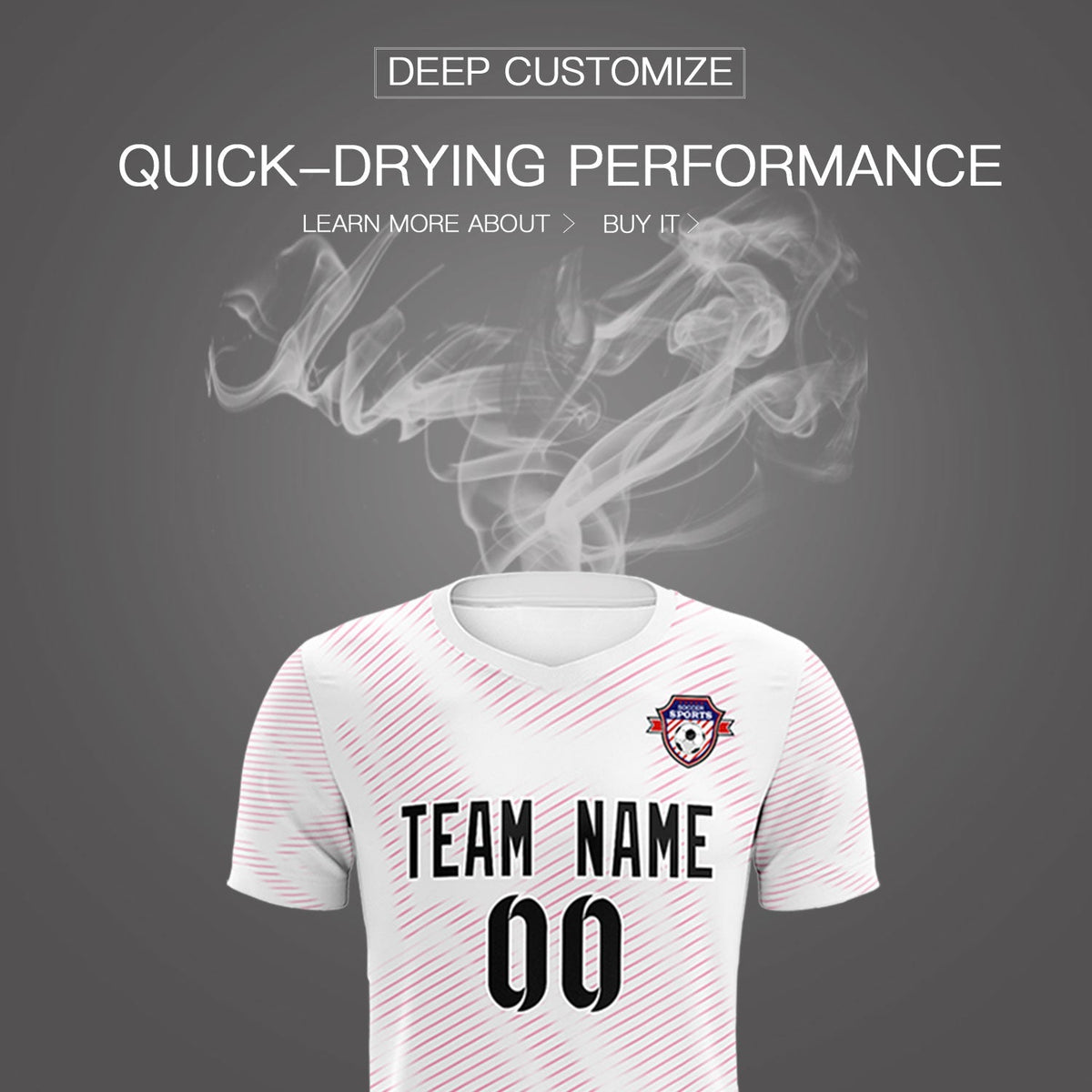 Custom White Pink Training Uniform For Men Football Sets Jersey