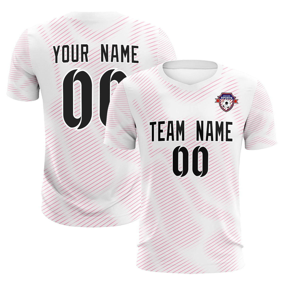 Custom White Pink Training Uniform For Men Soccer Sets Jersey