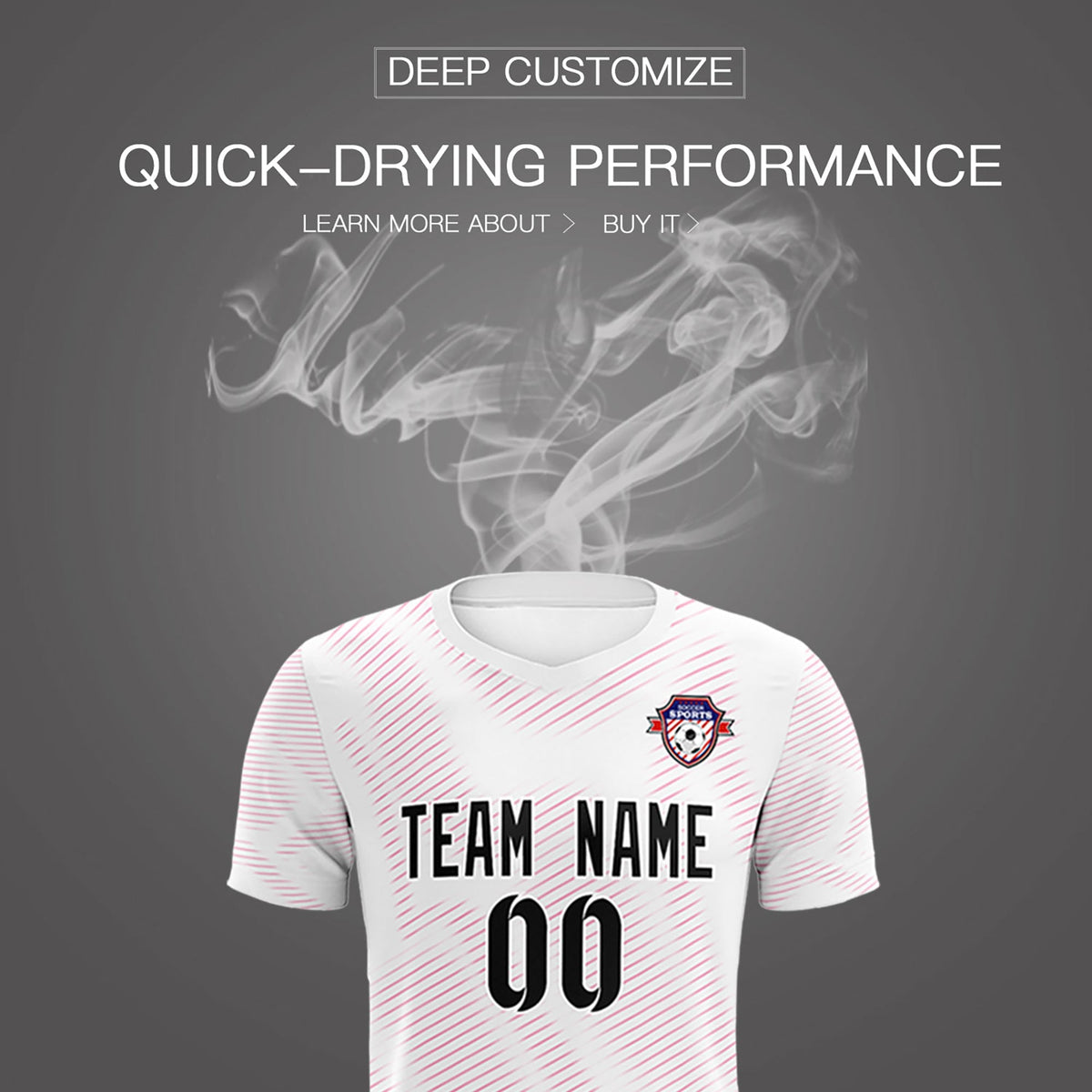 Custom White Pink Training Uniform For Men Football Sets Jersey