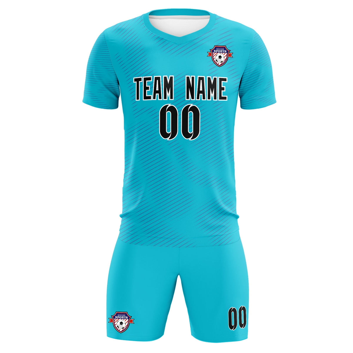Custom Sky Blue Royal Training Uniform For Men Football Sets Jersey
