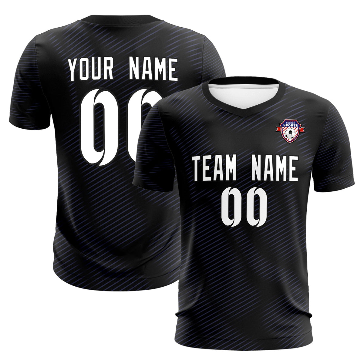 Custom Black Purple Training Uniform For Men Soccer Sets Jersey