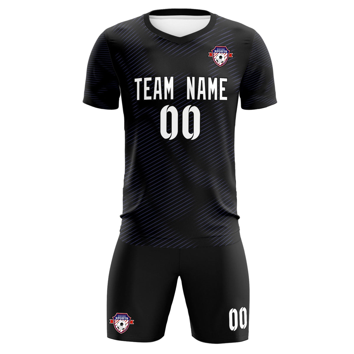 Custom Black Purple Training Uniform For Men Soccer Sets Jersey