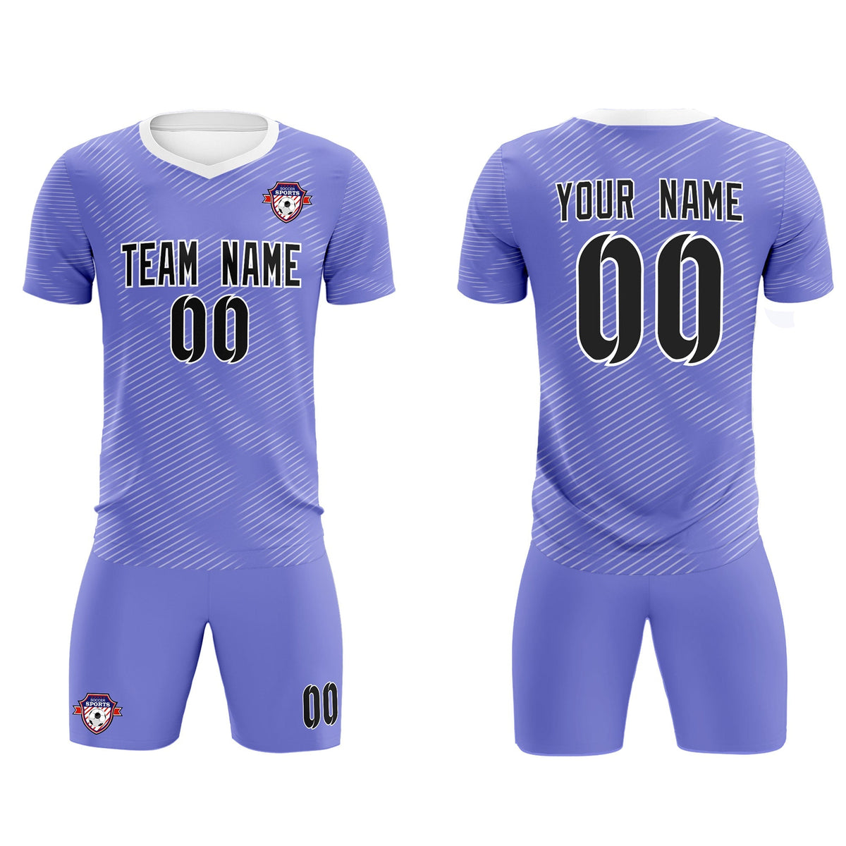 Custom Light Purple White Training Uniform For Men Football Sets Jersey
