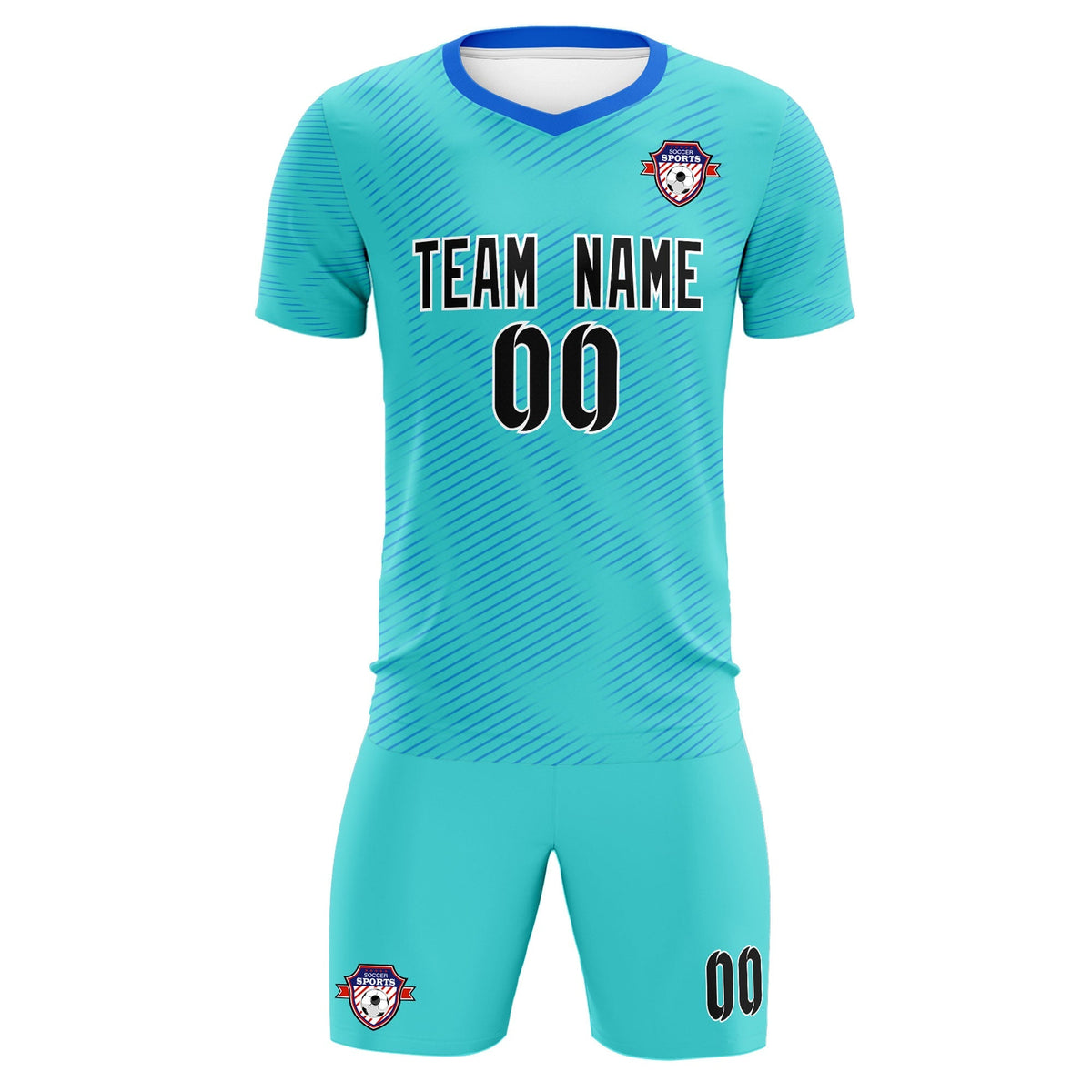 Custom Sky Blue Powder Blue Training Uniform For Men Football Sets Jersey