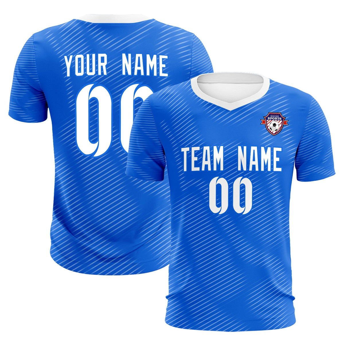 Custom Royal White Training Uniform For Men Football Sets Jersey