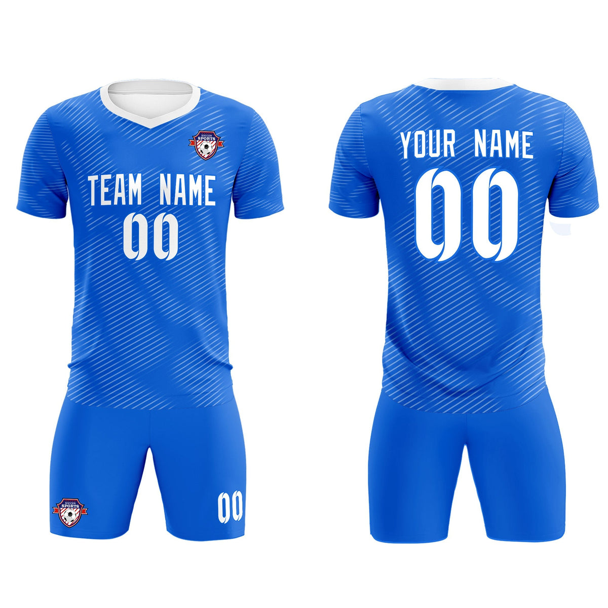 Custom Royal White Training Uniform For Men Football Sets Jersey