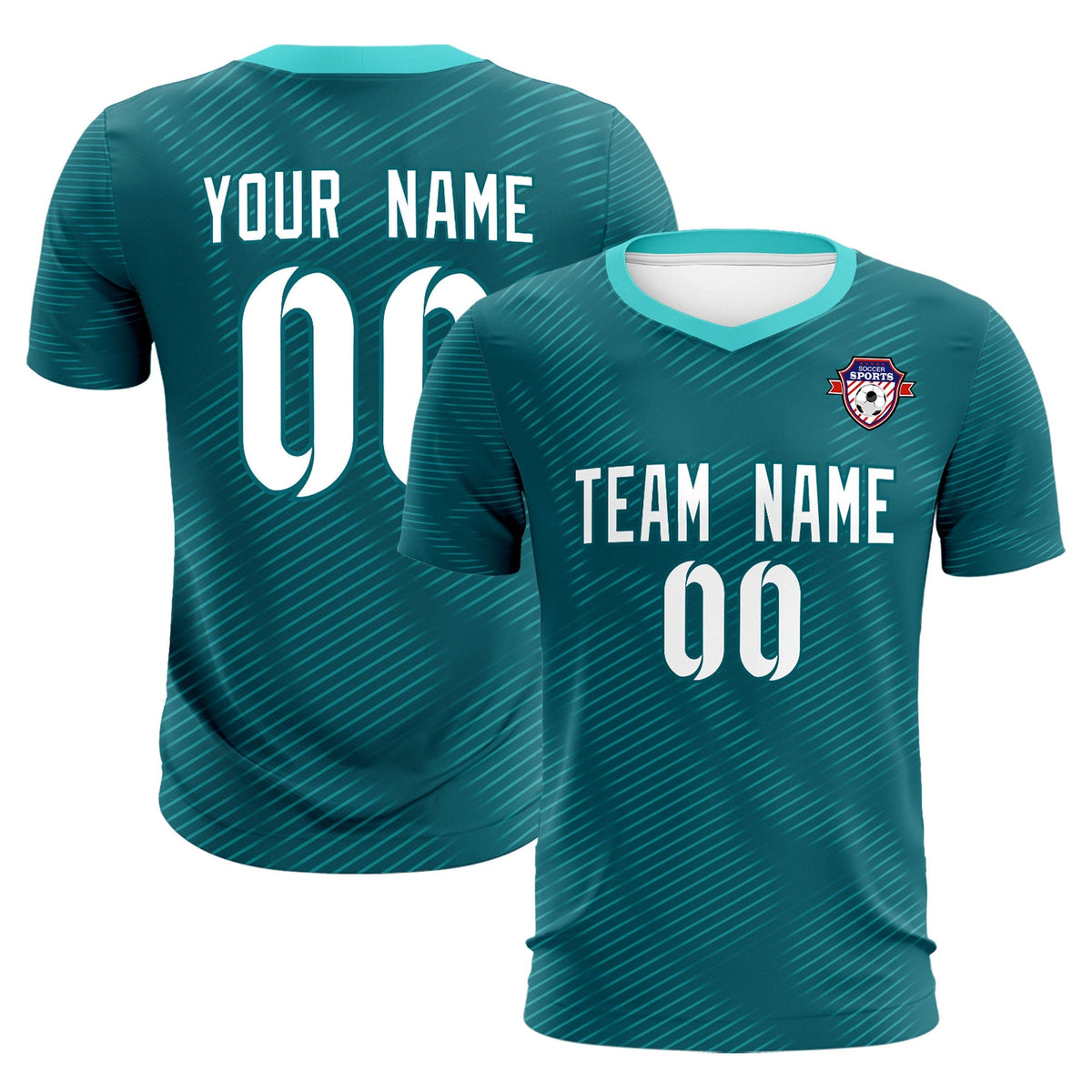 Custom Aqua Aqua Training Uniform For Men Soccer Sets Jersey