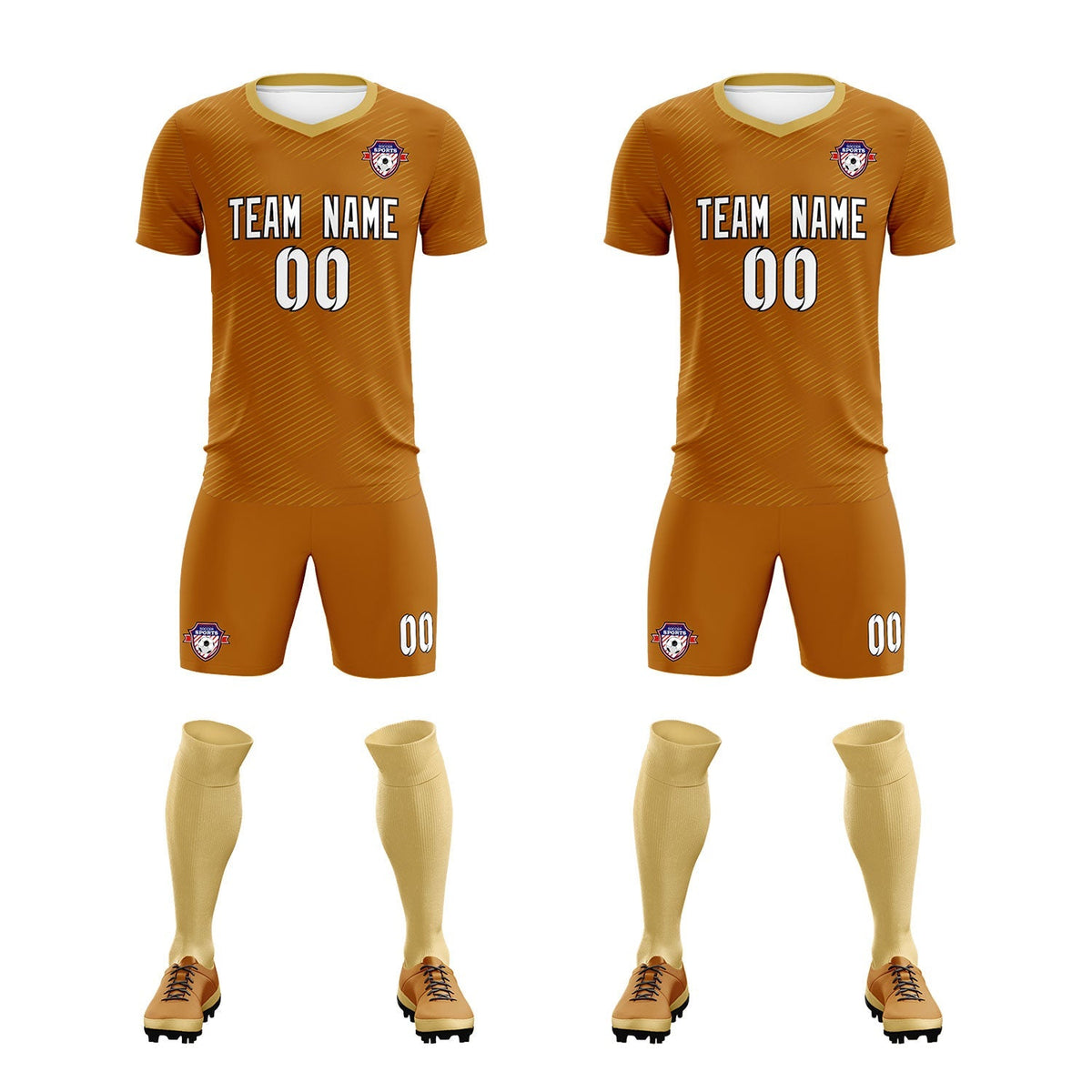 Custom Light Brown Khaki Training Uniform For Men Soccer Sets Jersey