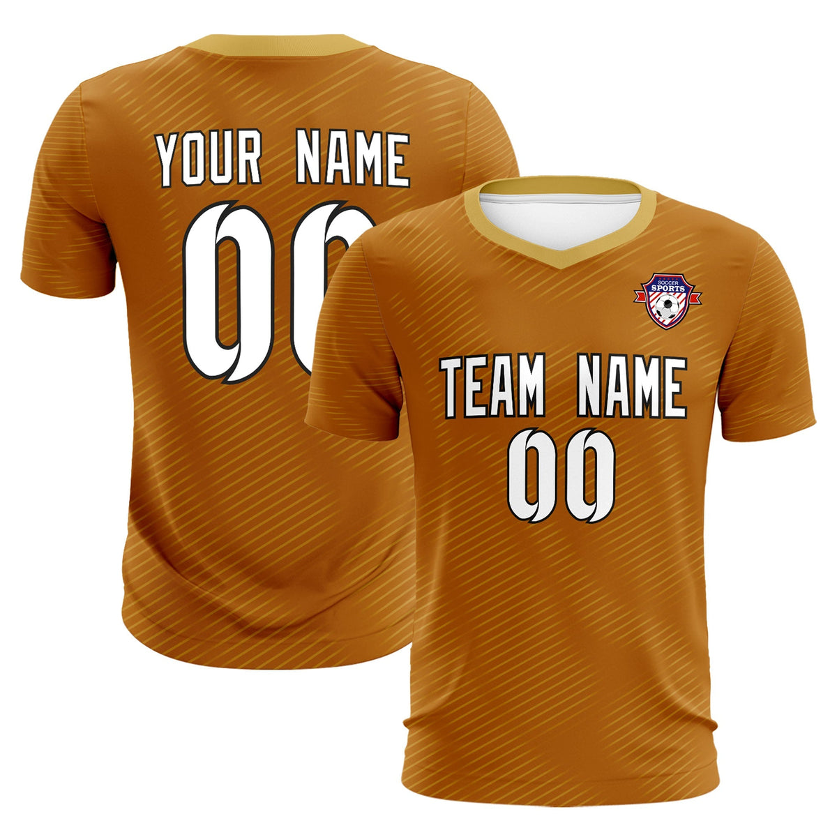 Custom Light Brown Khaki Training Uniform For Men Soccer Sets Jersey