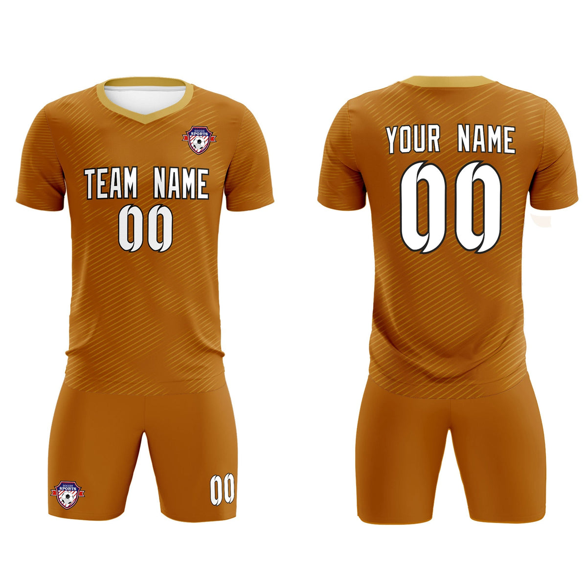 Custom Light Brown Khaki Training Uniform For Men Football Sets Jersey