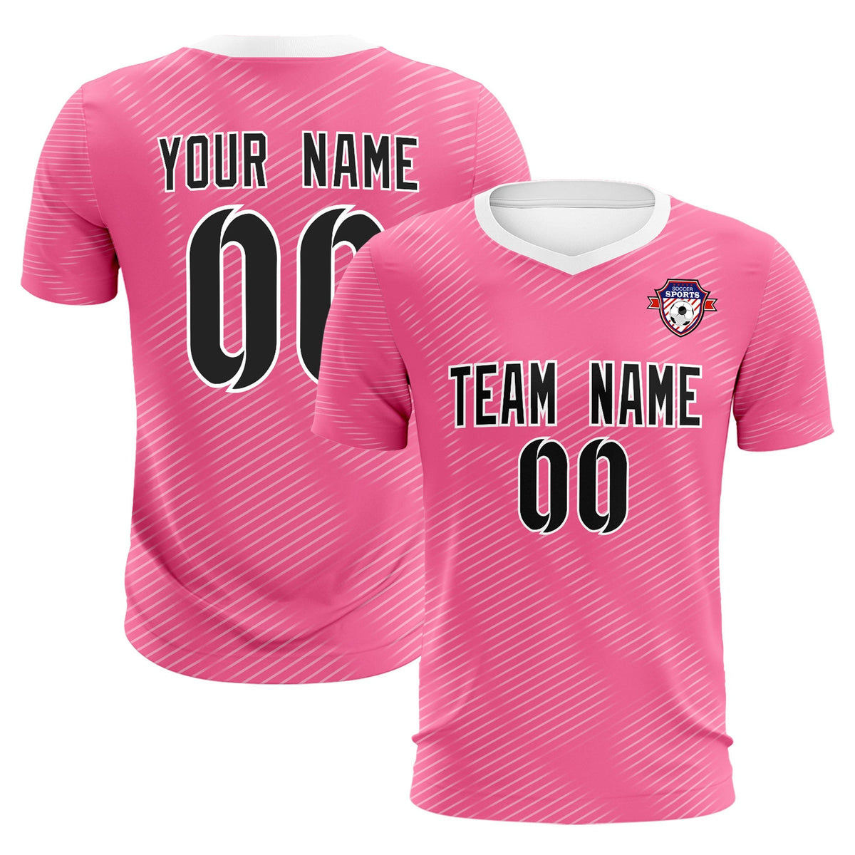 Custom Pink White Training Uniform For Men Soccer Sets Jersey