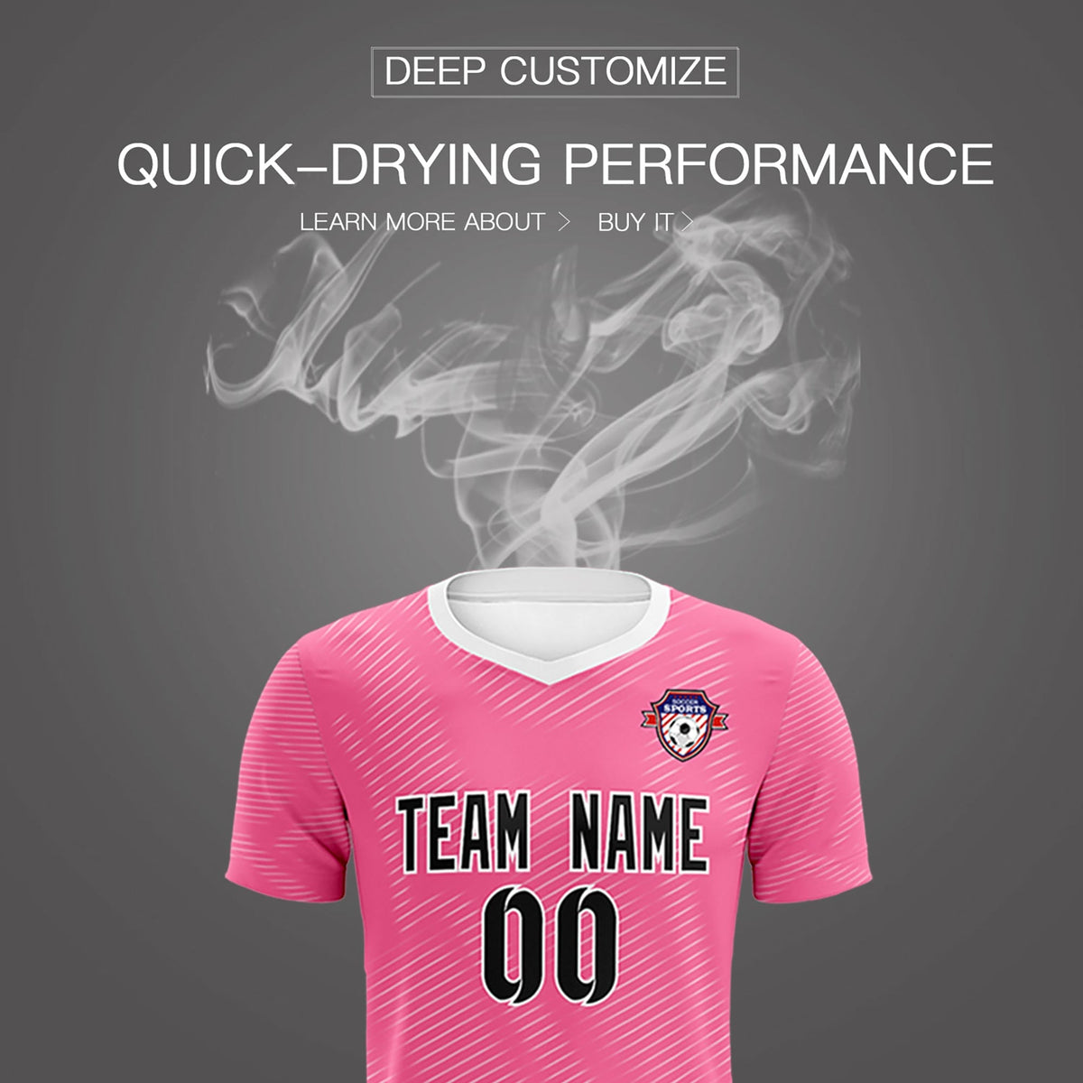 Custom Pink White Training Uniform For Men Soccer Sets Jersey