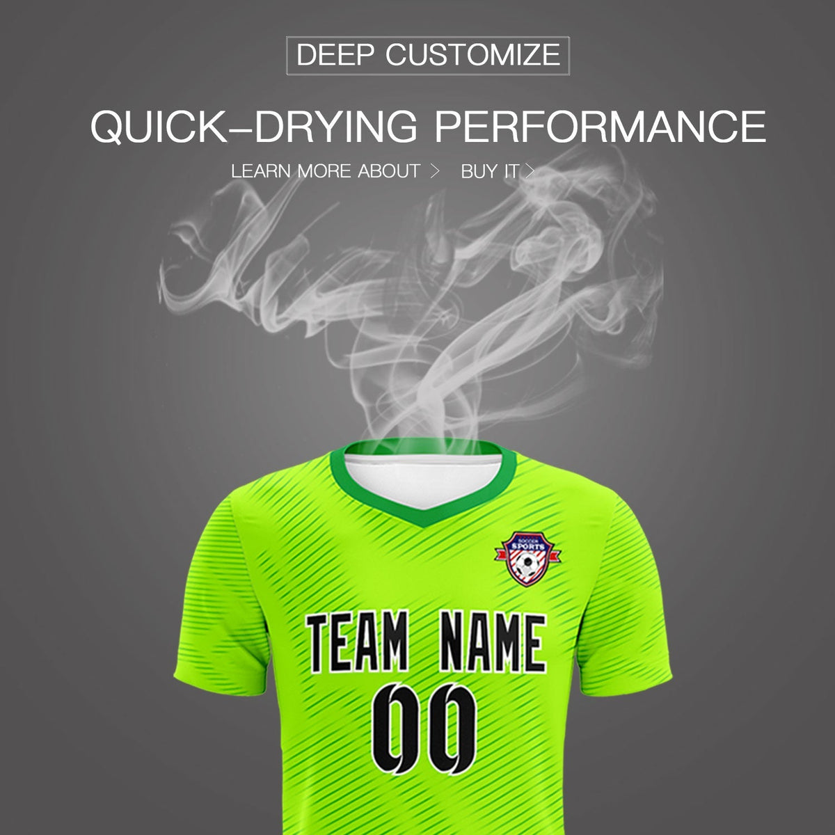 Custom Neon Green Kelly Green Training Uniform For Men Soccer Sets Jersey