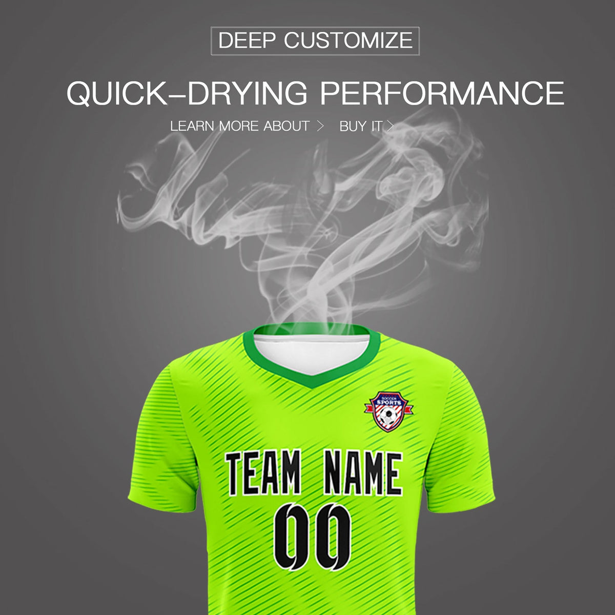 Custom Neon Green Kelly Green Training Uniform For Men Football Sets Jersey
